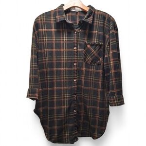 Plaid Button-Up Shirt